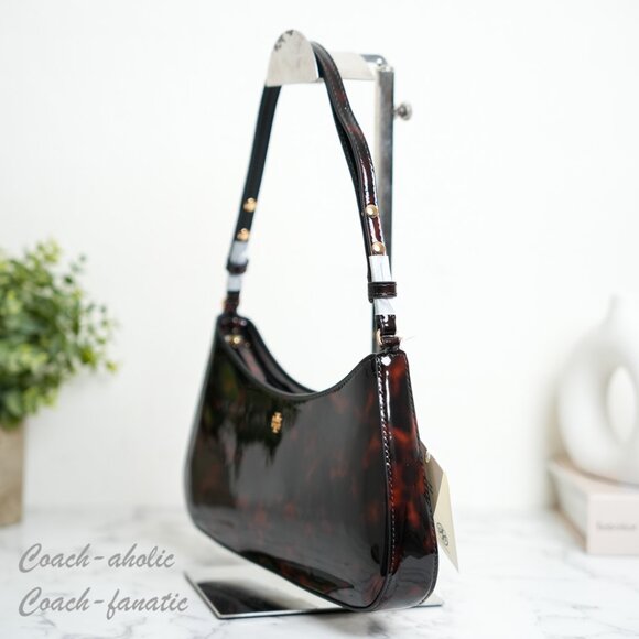Tory Burch Emerson Tortoise Patent Leather Shoulder Bag 165969 - Picture 3 of 9